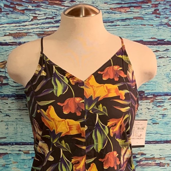 Hurley V-Neck Sleeveless Cotton Blend Floral Sundress - Picture 4 of 7